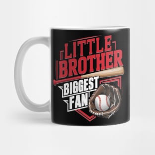 Kids Little Brother Biggest Fan Baseball Family Bro Kids For Boys Mug